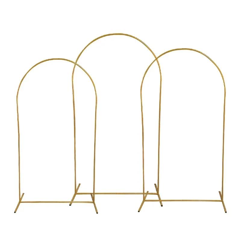 Hot 1PCS Gold Wedding Arch Stand, Party Decor Balloon Arch, 2025 New Frame Backdrop Holder Bracket,Size 4FT 5FT 6FT 6.6FT 7.2FT