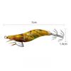 Glowing Wood Squid Jig Hook 1.5 Small Size with Weighted Beads for Cuttlefish Sea Fishing Simulation Shrimp Shape Lures