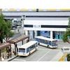 The Bus Collection: Keio Bus Goodbye Nishiko 96MC Medium-Sized Long Bus in Keio Bus Colors, Set of 2, Diorama Supplies