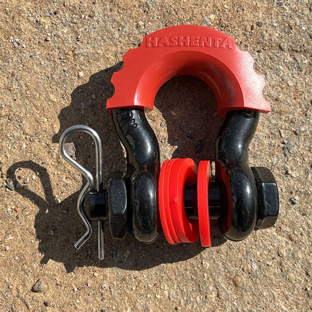 2Pcs D-Ring Anchor Shackle 5/8" Rugged Towing Gear Bow Shackle 28660lbs Break Strength for Jeep Off-Road Vehicle Recover