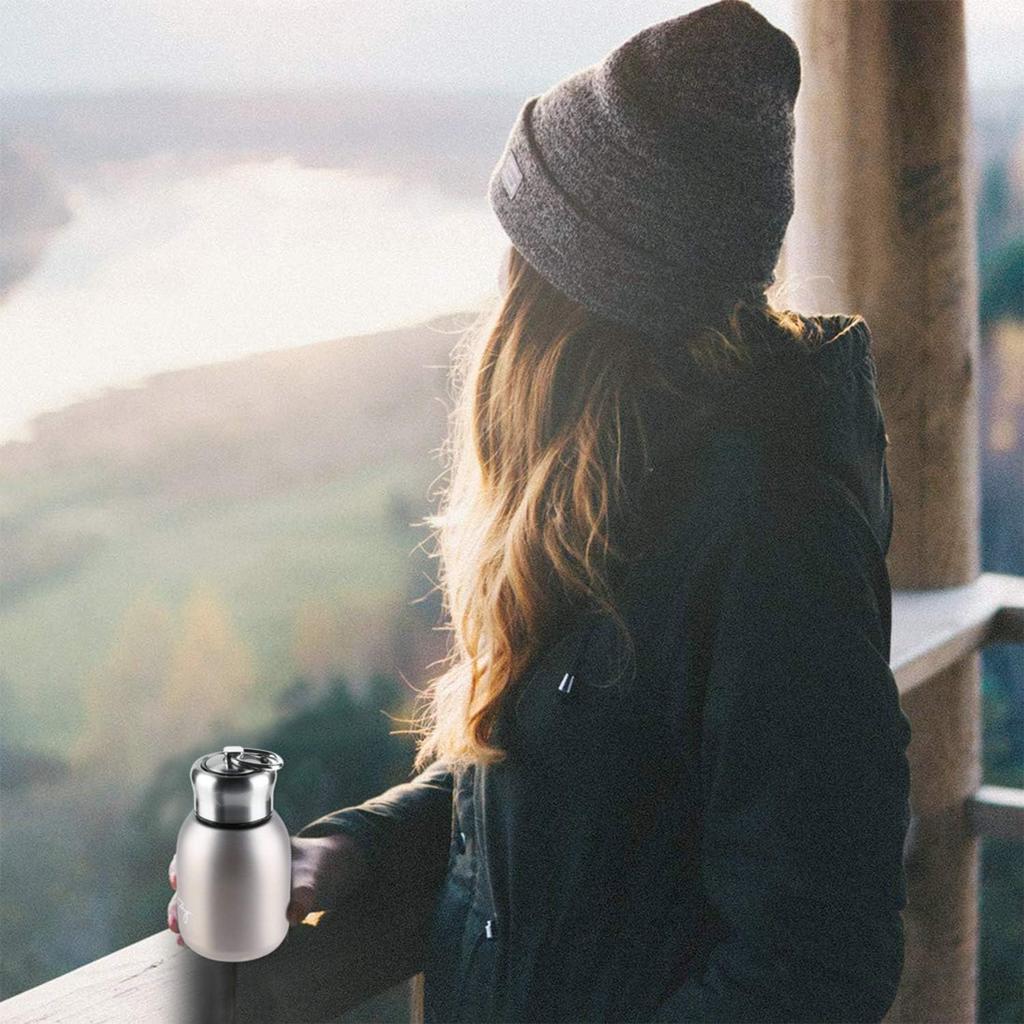 Mini Thermal Mug, 10oz/300ML Mini Thermos Mug Leak Proof Vacuum Flasks Travel Thermos Cup Portable Stainless Steel Drink Water Bottle for Indoor and