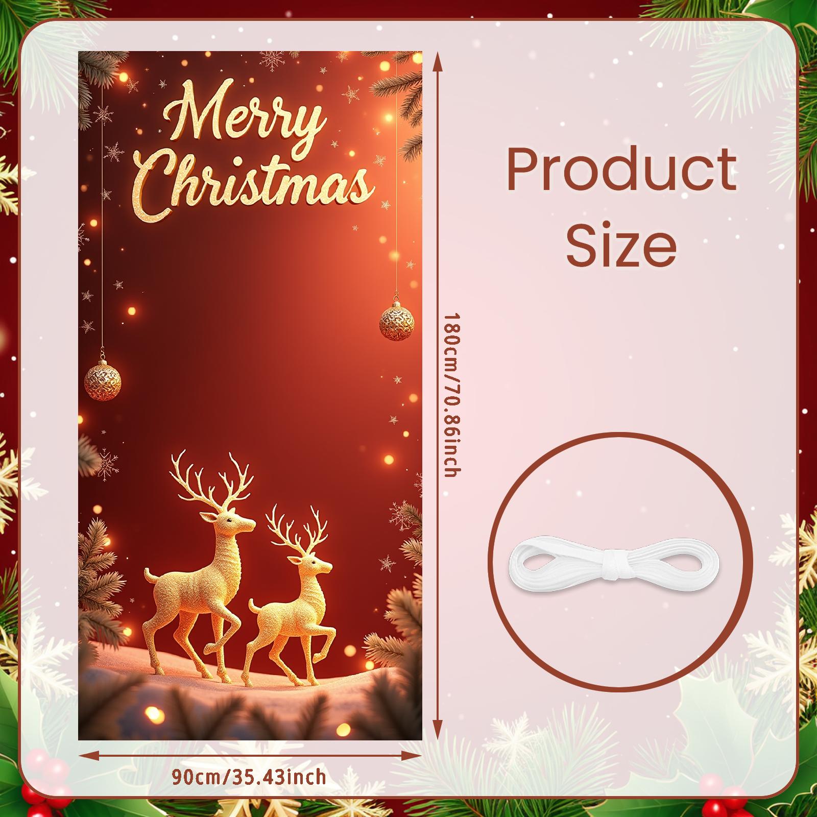 Christmas Decor Snowflake Pattern Holiday Decoration Merry Christmas Banner Decorative Ornaments Christmas Backdrop For Photo