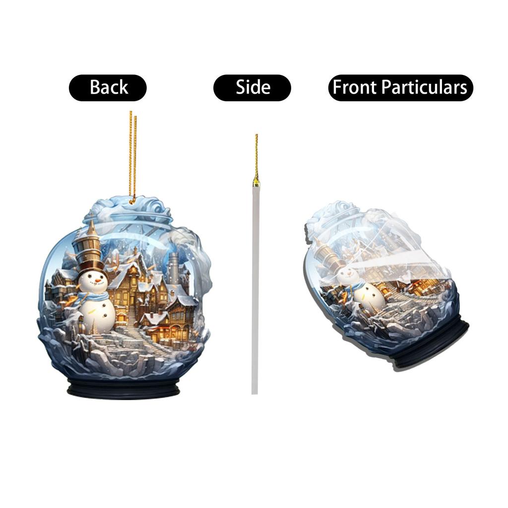Vánoční ozdoby Vánoční sněhulák Akrylové šperky Unikátní dekorace sněhová vločka Nádherný míč Přívěsek