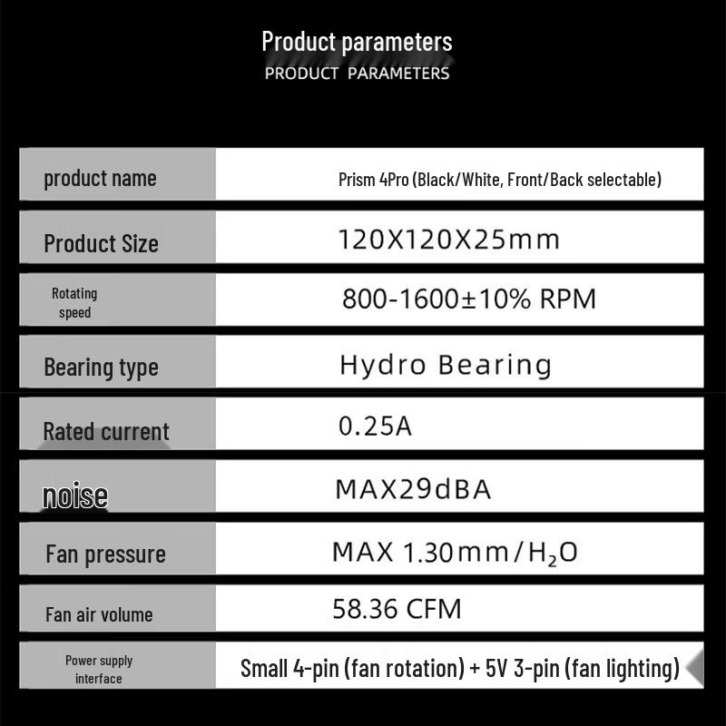 Ziyi Prism 4 Pro 12cm ARGB PWM PC Case Fan