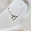 Hollow Heart Pendant Necklace Simple Necklace Date Jewelry Alloy Texture Suitable for Music Festivals and Fashion Shows