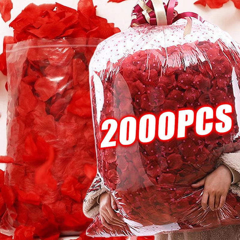 2000/100Pcs Artificial Fake Rose Petals Colorful Simulation Silk Rose Petal For Valentines Day Wedding Party Romantic Decoration