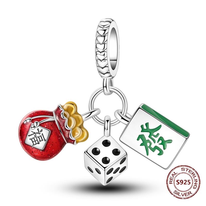 New Copper China Dragon Fortune Cat Charm Beads Fit The Original Bracelet For Women Diy Jewelry Gift