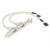 Front Panel Expansion 2 Ports USB 2.0 Plug and Play with Slot Plate Bracket Panel Cable Adapter