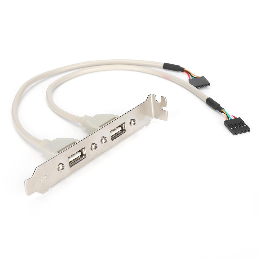 Front Panel Expansion 2 Ports USB 2.0 Plug and Play with Slot Plate Bracket Panel Cable Adapter
