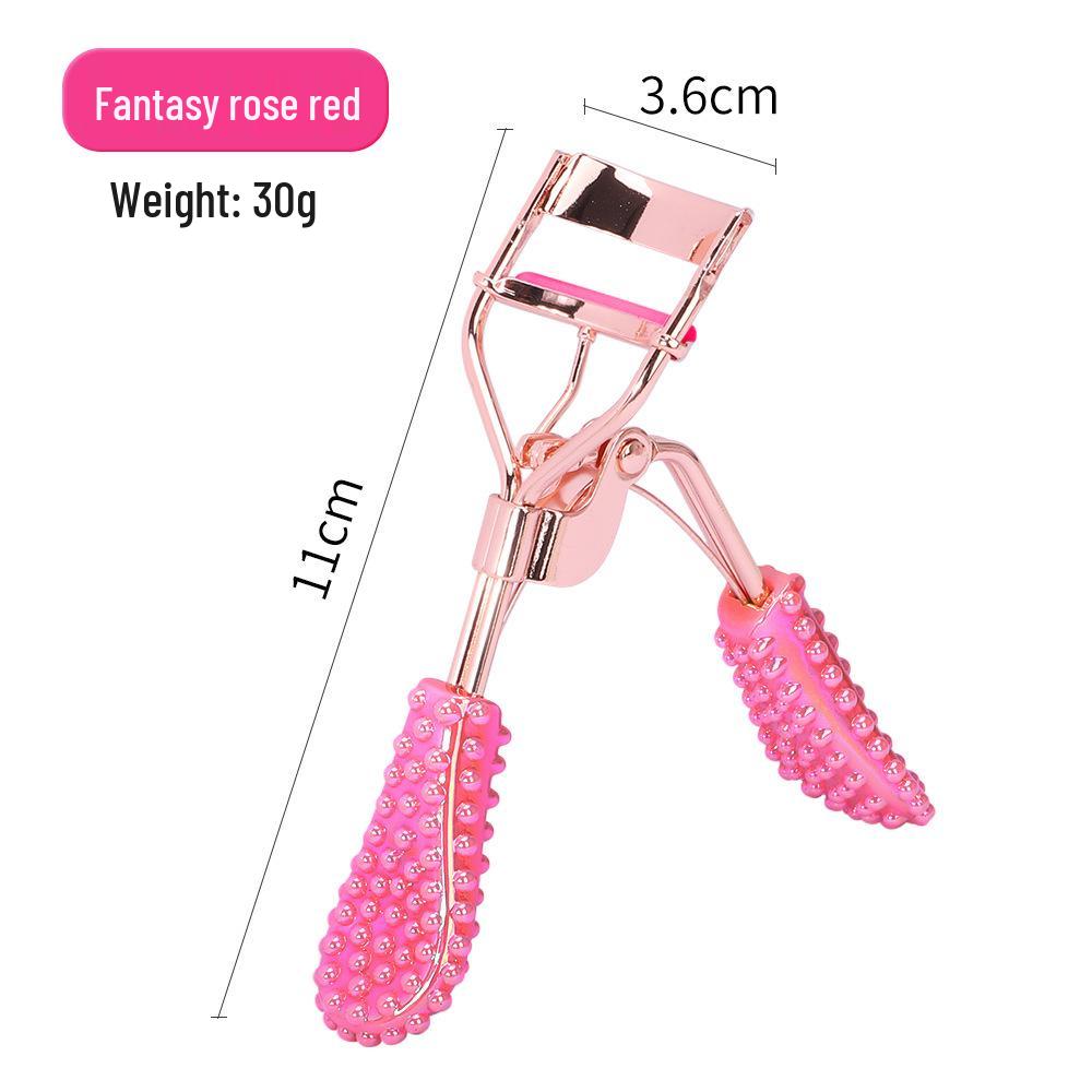 Press Eyelash Curler with Pink Handle & Carbon Steel for Natural Curling – Beauty Tool in Box.