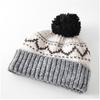 Women S Vintage Jacquard Knit Hat With Pom Pom Warm Ear Protection Cute Versatile