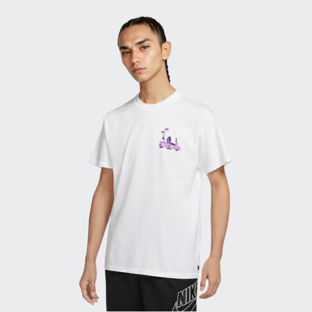 Nike Męska koszulka z krótkim rękawem i nadrukiem na deskorolkę Biała CW1479-100