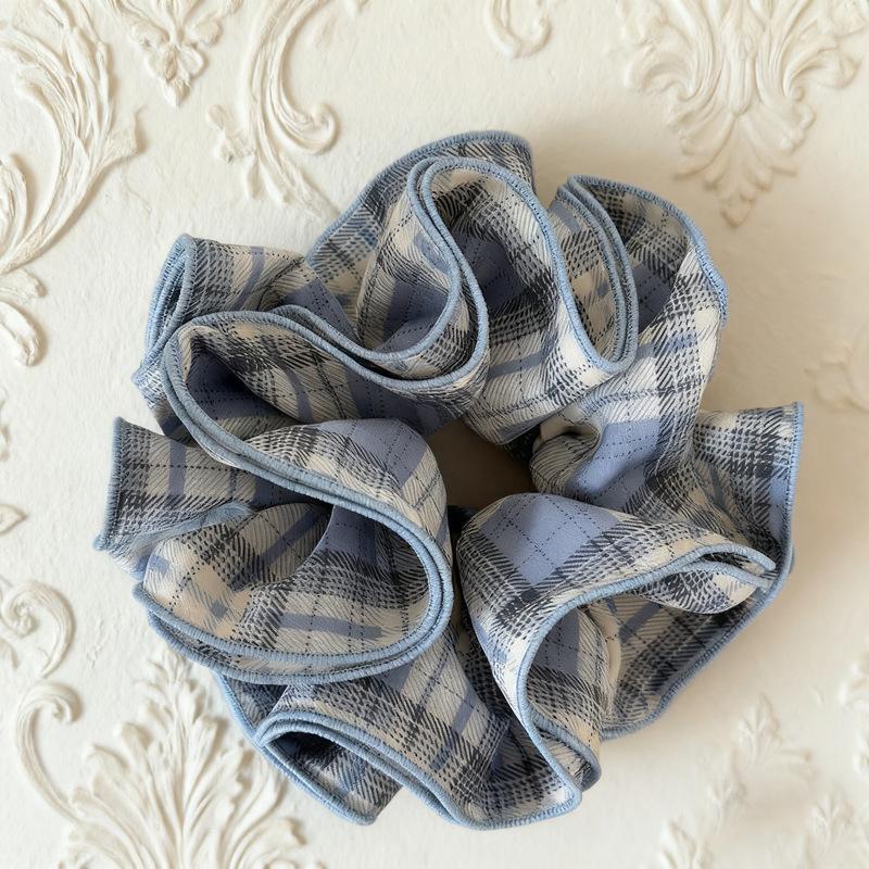 Elegant Four-Layer Lace Plaid Hair Tie – Stylish Hair Accessory for Women