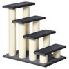 4-Step Dog and Cat Ladder with Plush Lining and Sisal Scratching Posts. Gray