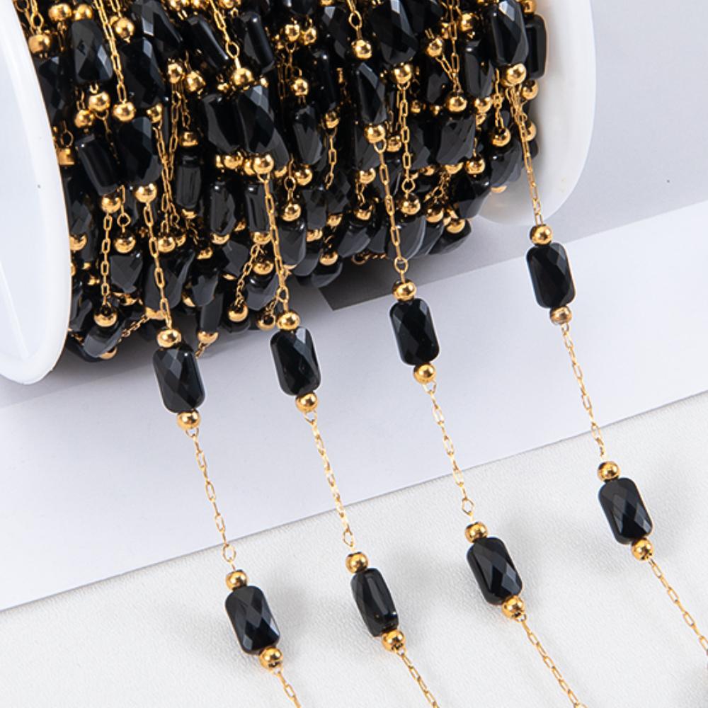 2Meters 1Meter Pink Crystal Beaded Stainless Steel Chains Rhinestone Beading Chains for Necklace Bracelet Jewelry Making DIY