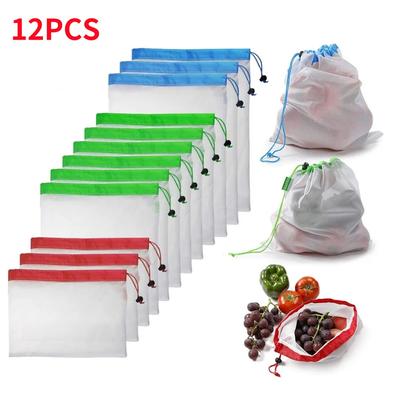 Wiederverwendbare Mesh-Produkttaschen Premium-Polyester Waschbare Mesh-Taschen für Gemüse Obst Spielzeug Kostenloser Versand Artikel
