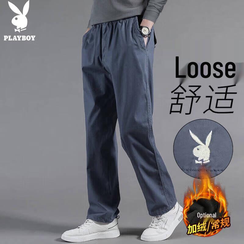 

PLAYBOY Men s Autumn/Winter Business Casual Straight Leg Trousers XL
