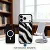 F-Fashion T-Tiger Leopard Print Phone Case Magnetic For iPhone17 16 15 14 13 12 Pro Max For Magsafe Wireless Charging Cover