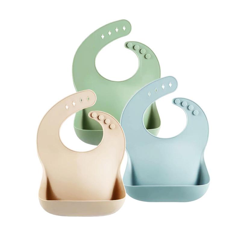 Bavaglino Impermeabile in Silicone per Bambini - Resistente alle Macchie, Tasca Raccogli Cibo Inclusa, Personalizzabile con LOGO.
