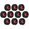6WD Rubber Tires Aluminum Alloy Wheel Hub for WPL B24 B36 1 16 RC Car Upgrade PartRed