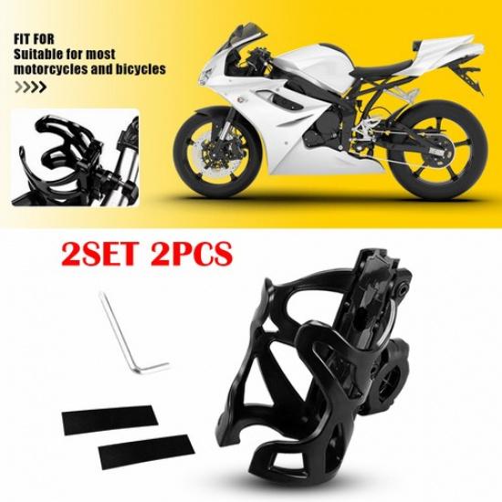 2X Universal Motorcycle Cup Holder Drink Holder Water Bottle Holder For ATV Bike