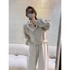 Women's Casual Spring & Autumn Two-Piece Set: Fashion Hoodie & Wide-Leg Pants - Age-Defying & Slimming Design
