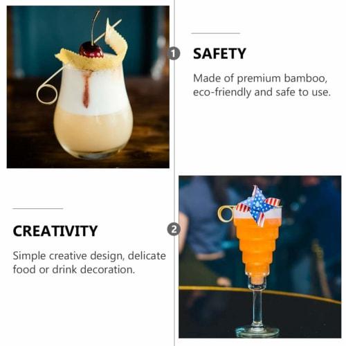 OUNONA 100pcs Cocktail Picks Star Sticks Bamboo Knot Picks Fruit Sandwich Party Supplies Bar Party BBQ Snacks Bamboo Skewers Club Sandwich Martini App