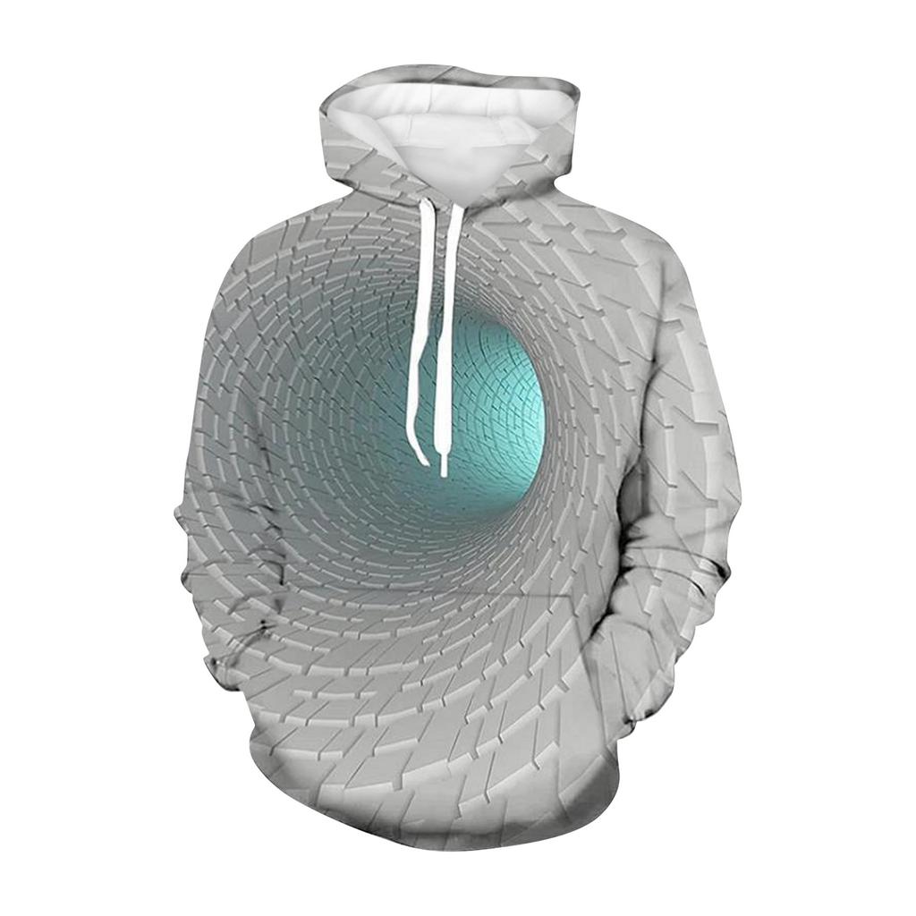 3D Sweater Vortex Print Long Sleeve Hoodie Men's Sportswear
