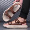 Fashion Summer New Buckle Designer Leather Sandals for Men  Solid Color Fashion Casual  Beach Shoes Male Anti-slip  Slipper Shoes Man