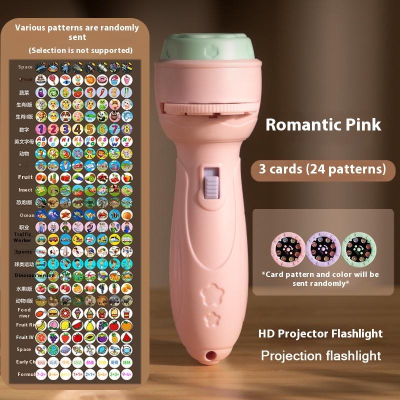 Projection Flashlight Early Education Puzzle Development Toy 24/48 Patterns Cartoon Projector Torch Baby Toy Children