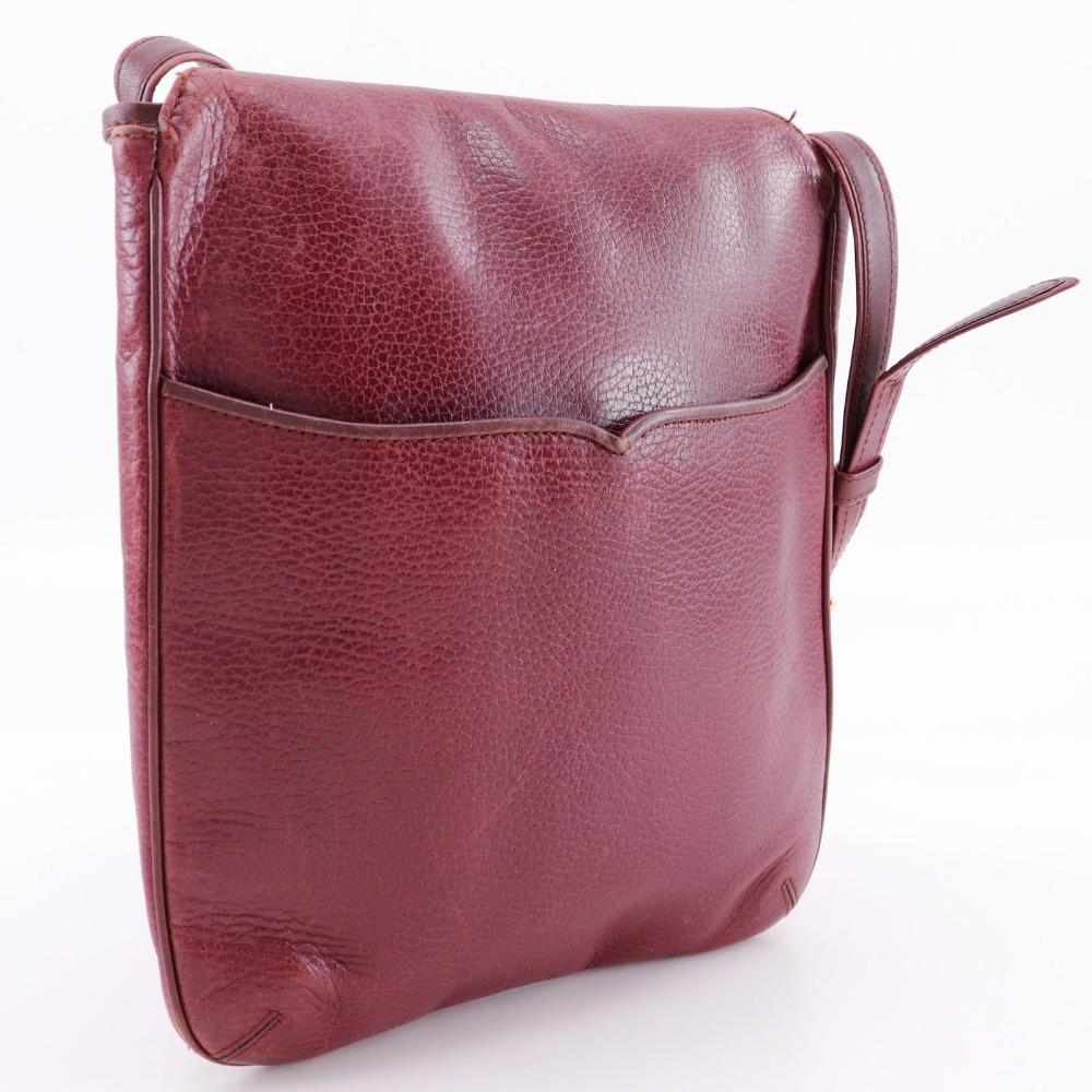 CARTIER Must Line Shoulder Bag Bordeaux leather Women Used