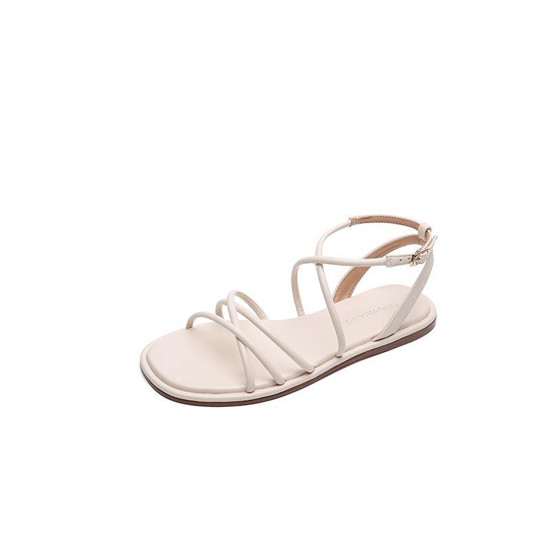 Pick up girl 7468-2 flat sandals women's 2025 new summer gentle bohemian fashion Roman shoes