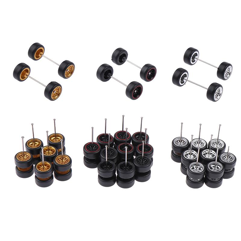 Yenilikçi Abs Temel Modifiye Parçalar Araç Oyuncak Hotwheels Tomica Mini Gt İçin 1 Set 1/64 Model Araba Lastikleri Kauçuk Lastikli