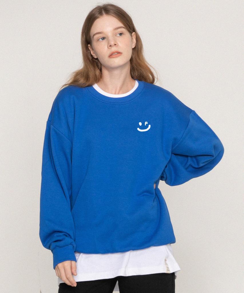 GRAVER [Unisex] Small Drawing Smile Sweatshirt_Cobalt Blue
