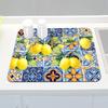 Rubber Dish Drying Mat for Kitchen Counter Large Lemon Washable Quick Home Coffee Pad Fit Under Sink,Bar,Utensils