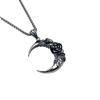 Dark Moon Rose Necklace Punk Hip Hop Moon Alloy Pendant Collarbone Chain Couple Necklace Tide