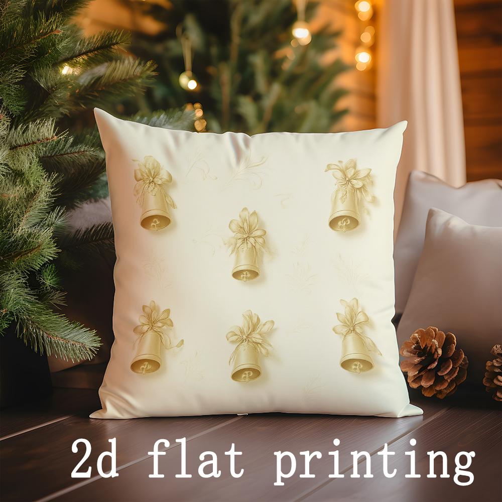

Домашний Декор Олени и Банты и Колокольчики Рождественские Наволочки с Рисунком Чехол для Подушки Подходит для Дивана Спальни Автомобиля Наволочка 16x16Inch