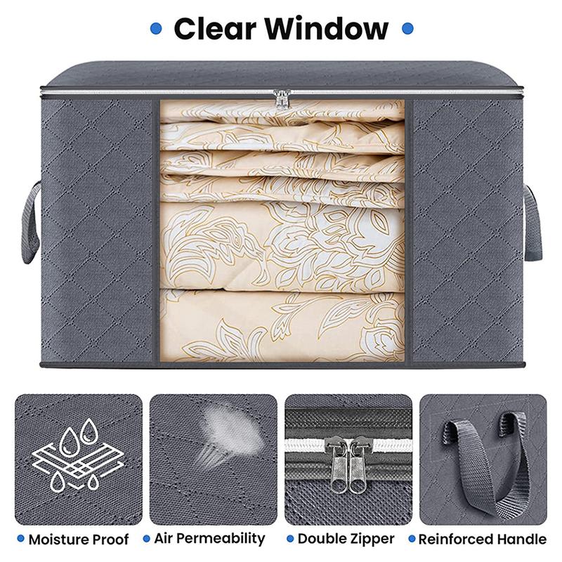1/3/6 Pcs Large Capacity Clothes Storage Bag Foldable Blanket Storage Containers for Organizing Bedroom Closet