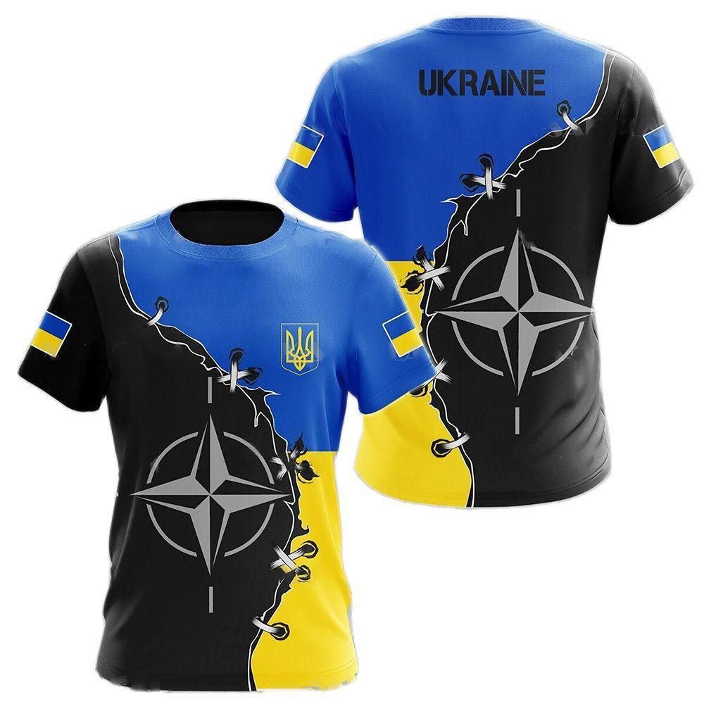 Ukraina Flagg Kamuflasje trykket 3D T-skjorte Sommer Ukrainske Veteraner Treningsklær Personlighet Tenårings Kortermet O-hals Topp