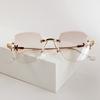 Fashion temperament age-reducing high definition anti-blue reading glasses women's frameless trimming foreign style in the elderly reading glasses