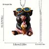 Black Creative Pig Acrylic Car Pendant For Quirky And Stylish Decor Vehicle