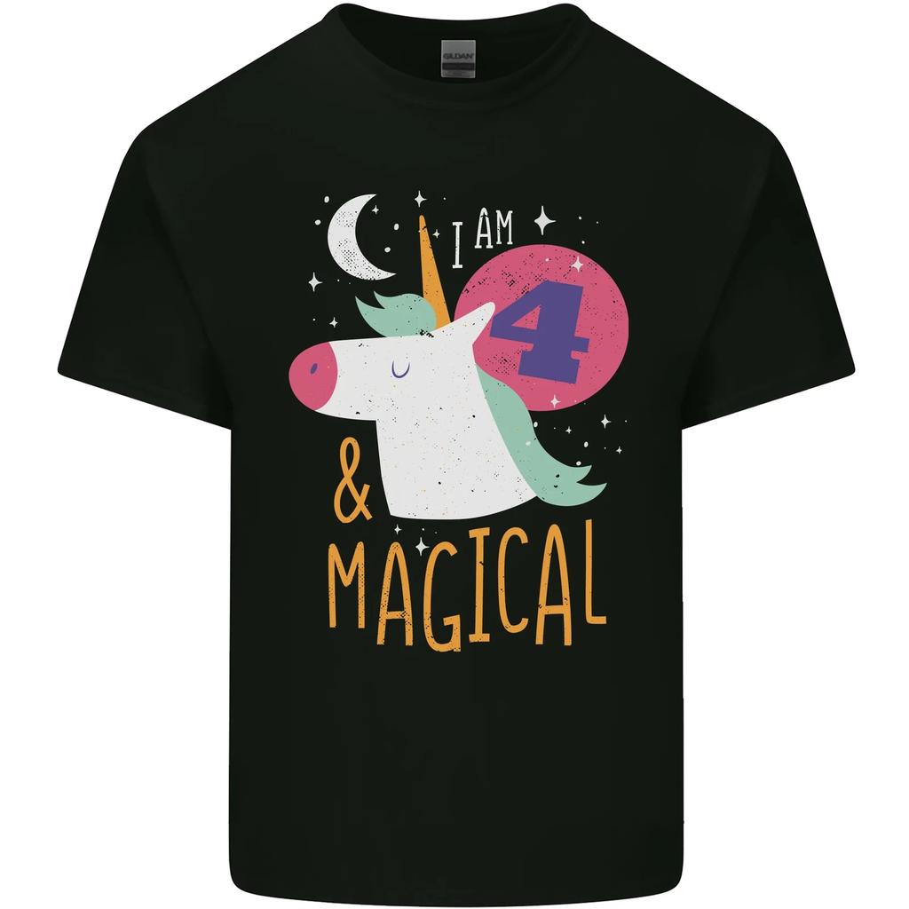 4 Year Old Birthday Girl Magical Unicorn 4th Kids T-Shirt Childrens