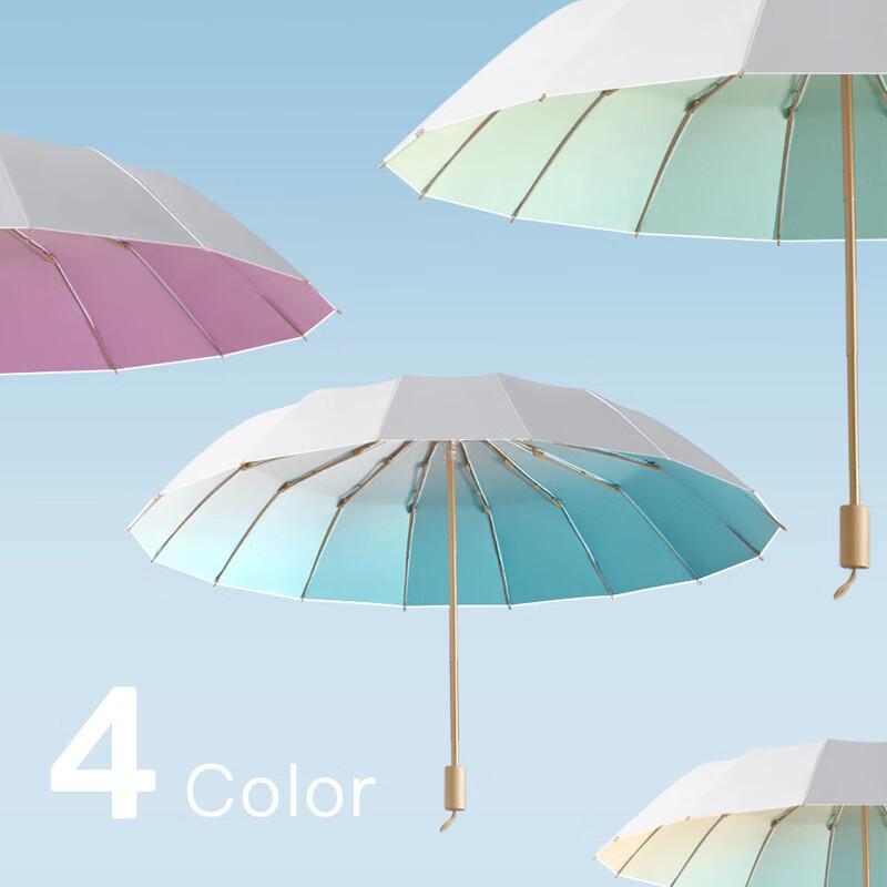 TianXiuMei 16-Rib Gradient UV Protection Folding Umbrella