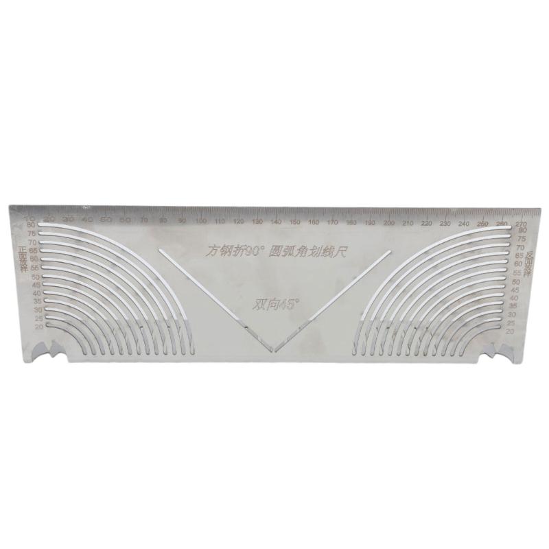 Rounded Corner Drawing Ruler Square Tube Multifunctional Folding Right Angles Drawing Tool Line Drawer Drawing Ruler