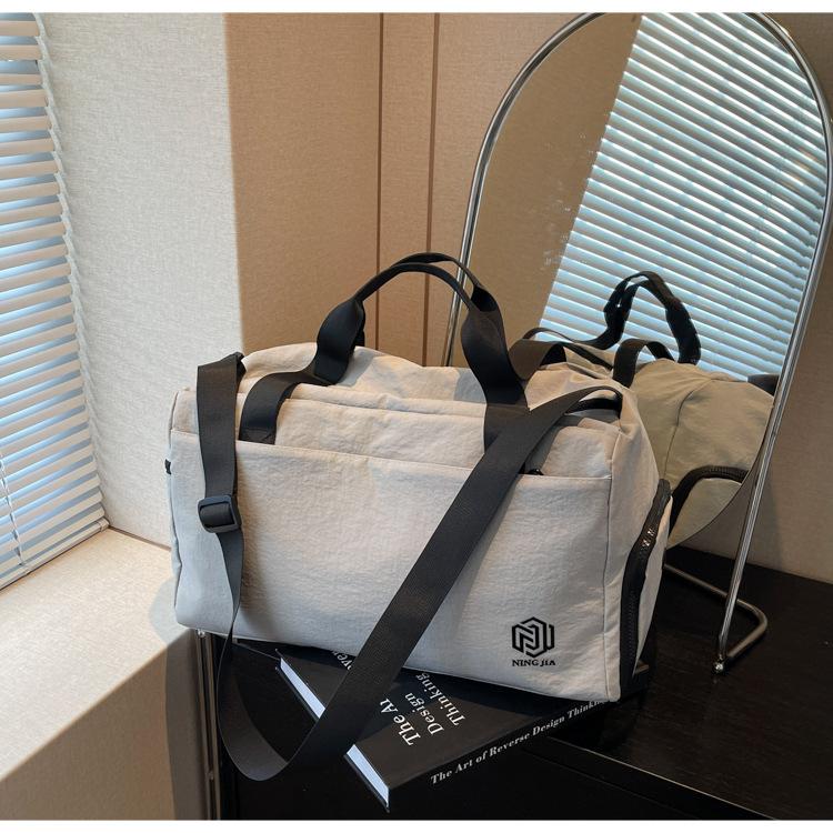 Short-distance Simple Travel Bag Women's Solid Color Large-capacity Sports Fitness Bag Business Travel Storage Luggage