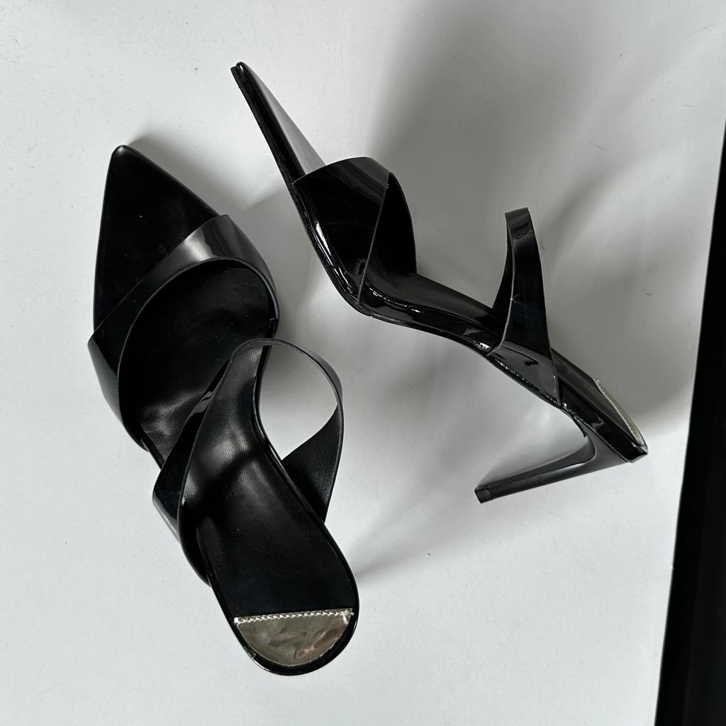 Sommer Dünne High Heels Damen Hausschuhe Mode Schmaler Riemen Spitz Zehenbereich Stripper Bankett Sandalen Pantoletten Schuhe