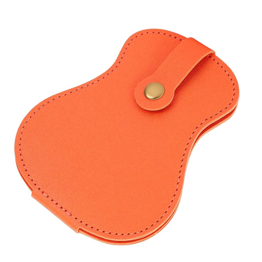 Guitar Shaped Guitar Pick Holder Stylish PU Leather Picks Storage Bag for Guitar Lovers 18 Slots Orange