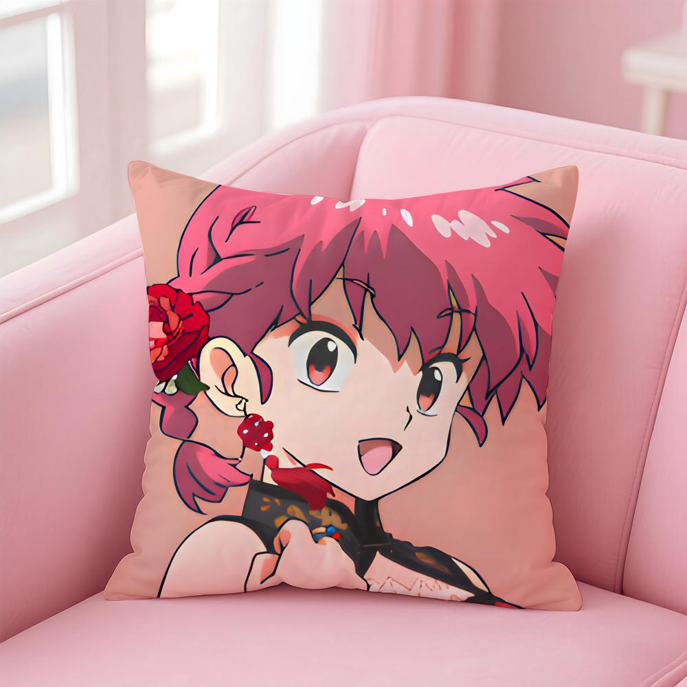 Anime Funny RRRanma Cushion Cover Pillow Case Soft Skin Friendly Fabric Comfort Concealed Zipper