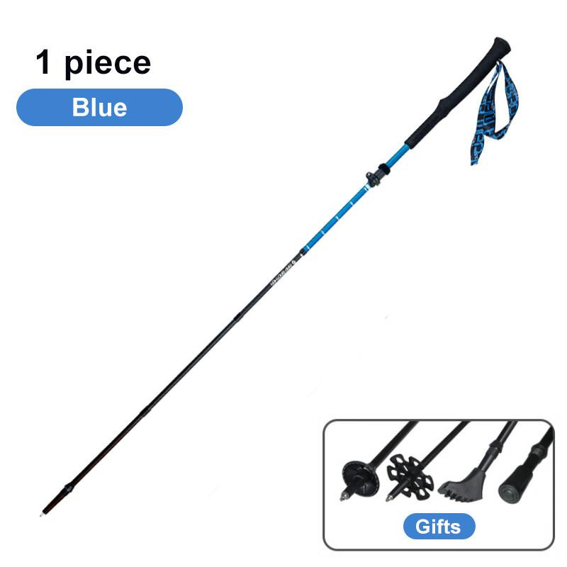 Outdoor Trekking Pole 7075 Aluminum Alloy Z Shape Foldable EVA Handle Adjustable 5-Section Hiking Nordic Walking Climbing Stick