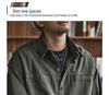 Men's Retro Military Green Heavy Work Shirt Jacket - Autumn Casual Loose Fit, Long-Sleeved
